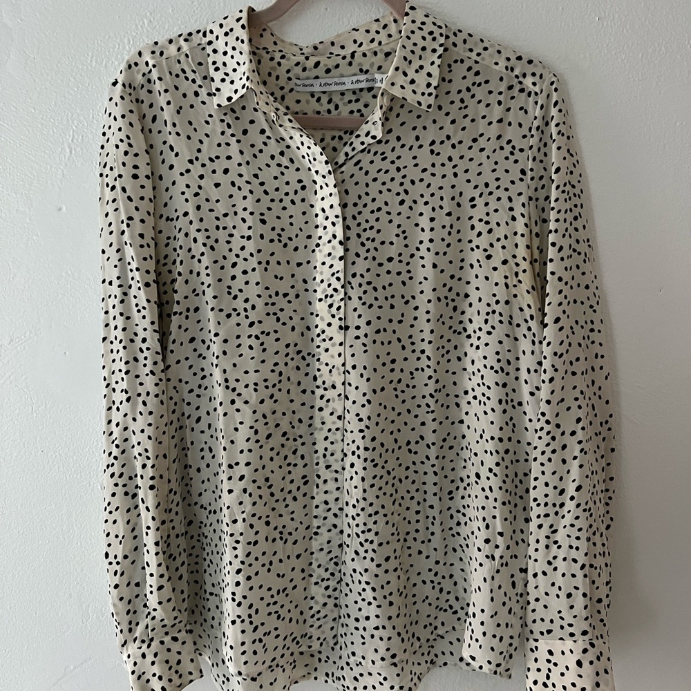 & other stories silk polka dot top